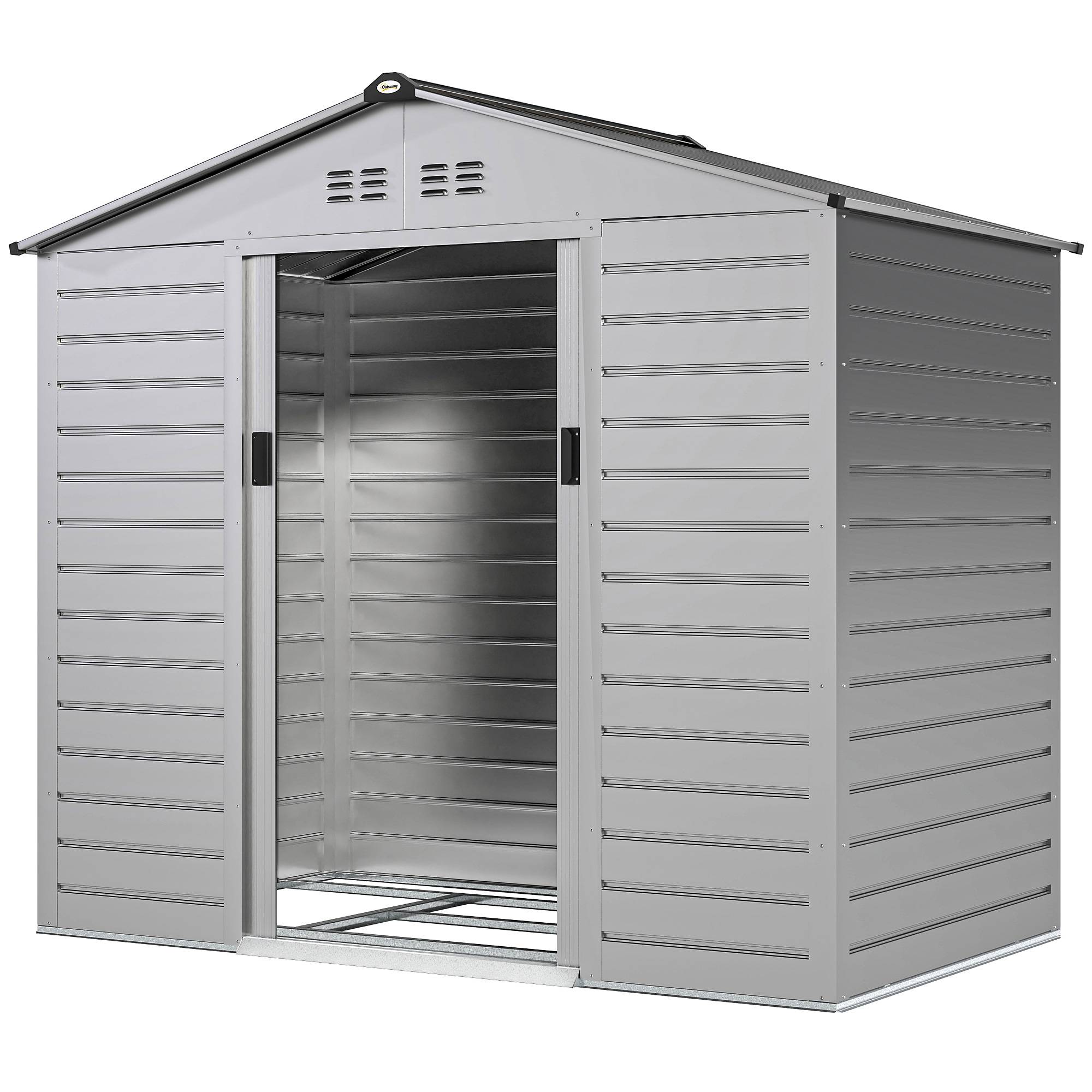 ComfortXL - Abri de jardin acier galvanisé 213 x 131 x 192 cm gris porte verrouillable - ComfortXL Outdoor Living - Image 2
