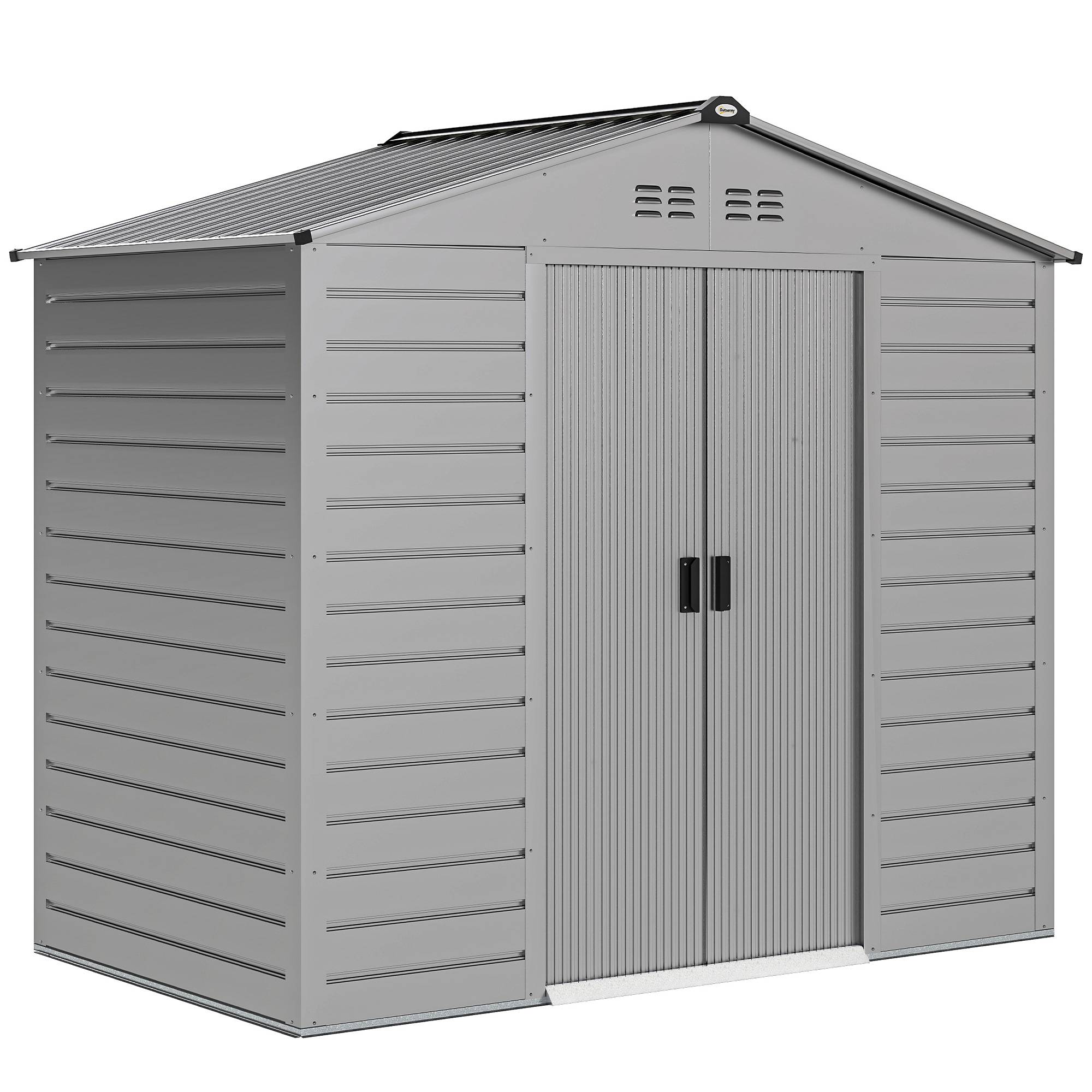 ComfortXL - Abri de jardin acier galvanisé 213 x 131 x 192 cm gris porte verrouillable - ComfortXL Outdoor Living - Image 1