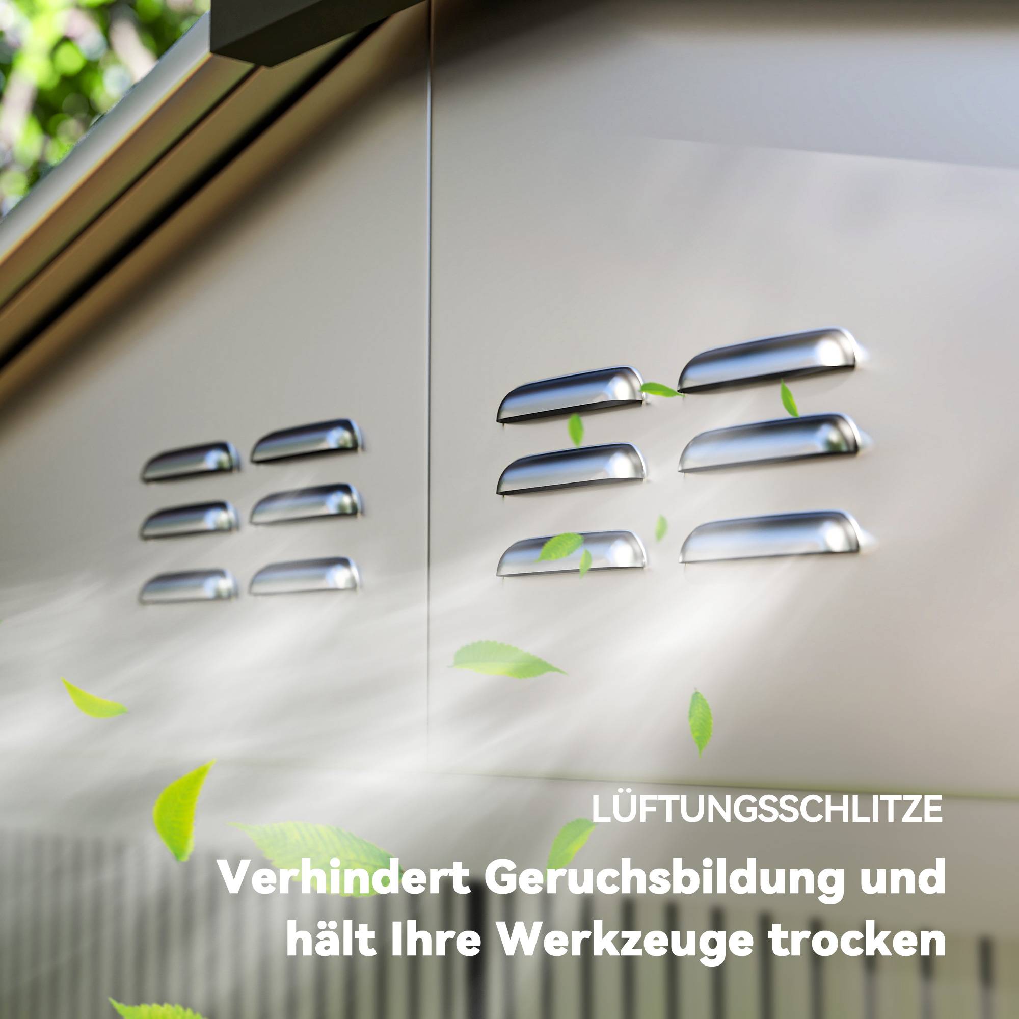 ComfortXL - Abri de jardin acier galvanisé 213 x 131 x 192 cm gris porte verrouillable - ComfortXL Outdoor Living - Image 10