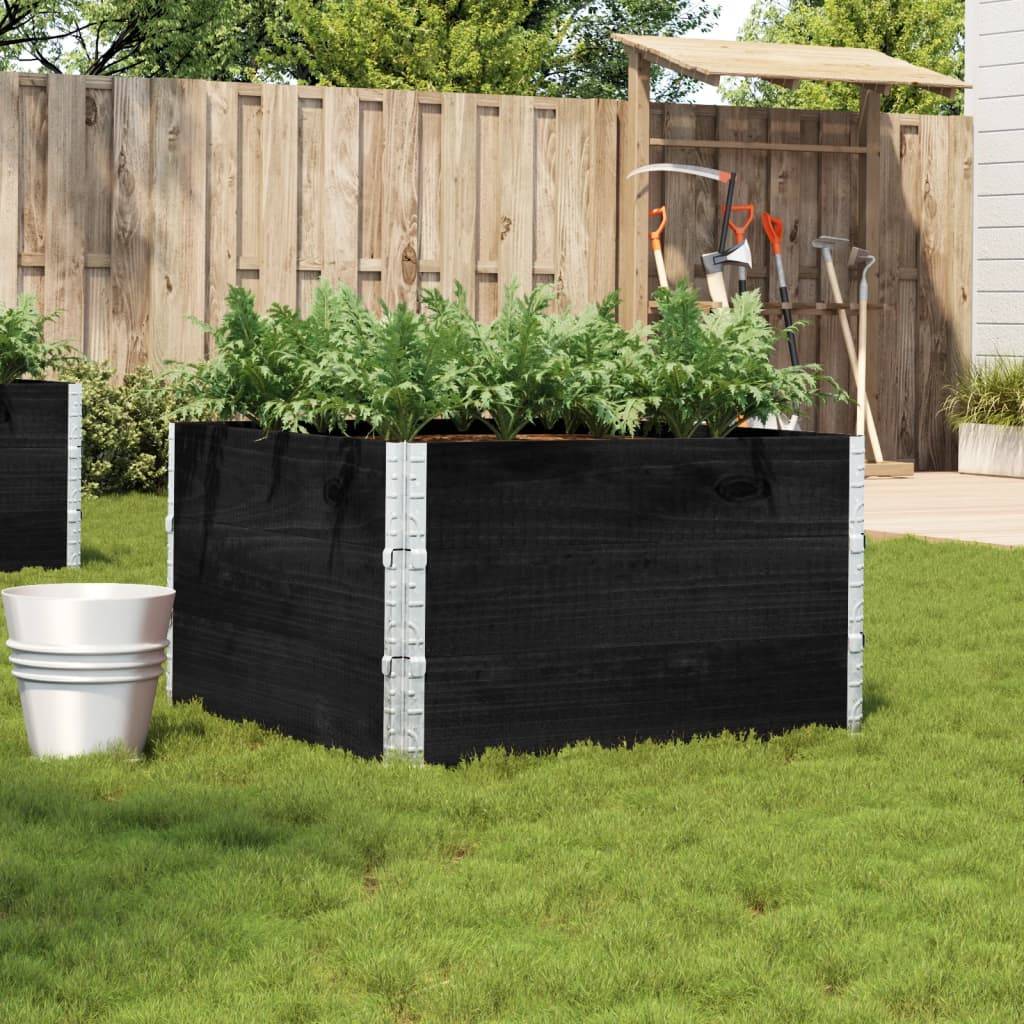 ComfortXL - Carré Potager Haut Design Modulable en Pin Massif – Jardinière Cube Empilable pour Terrasse – 100cm Noir – ComfortXL Outdoor Living - Image 1
