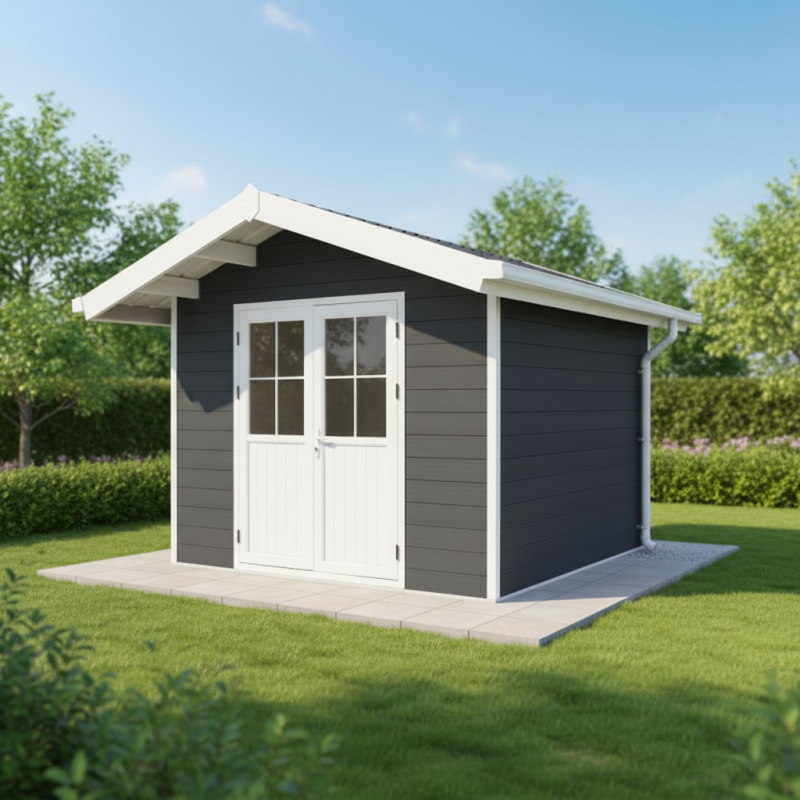 Abri de jardin composite anthracite 7,78m² avec structure aluminium Woodlife Garden - Image 1