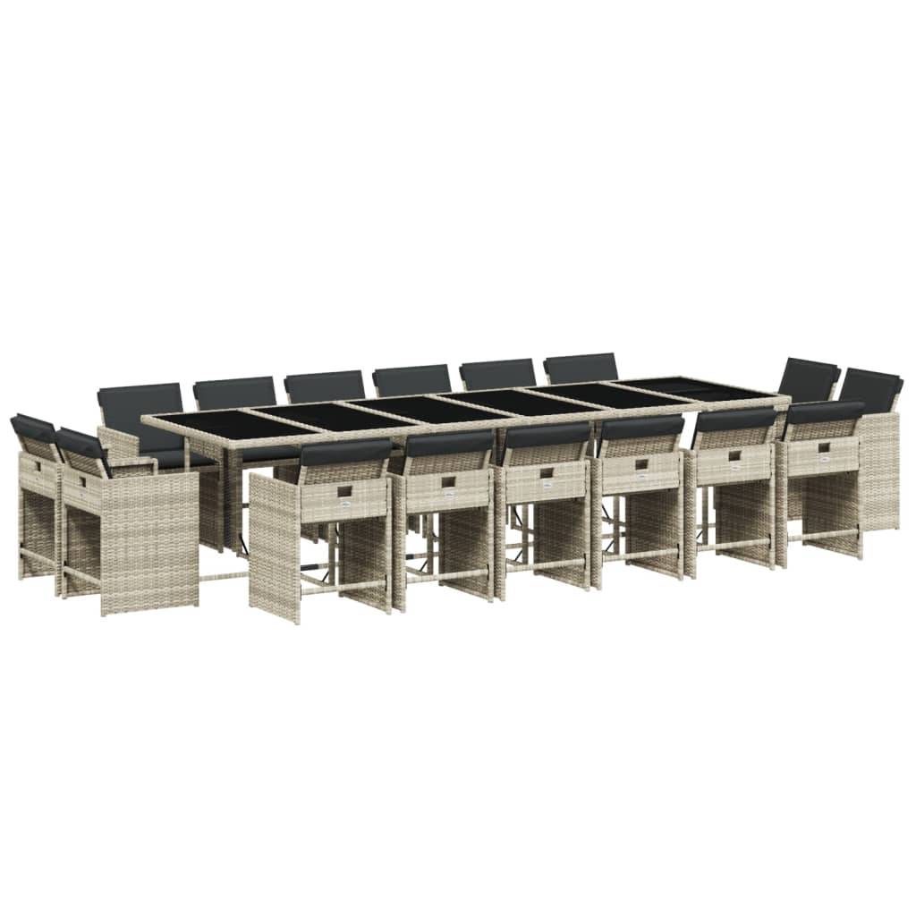 ComfortXL - Ensemble Table et 16 Chaises de Jardin Grises, Mobilier Encastrable en Poly Rotin – ComfortXL Outdoor Living - Image 2
