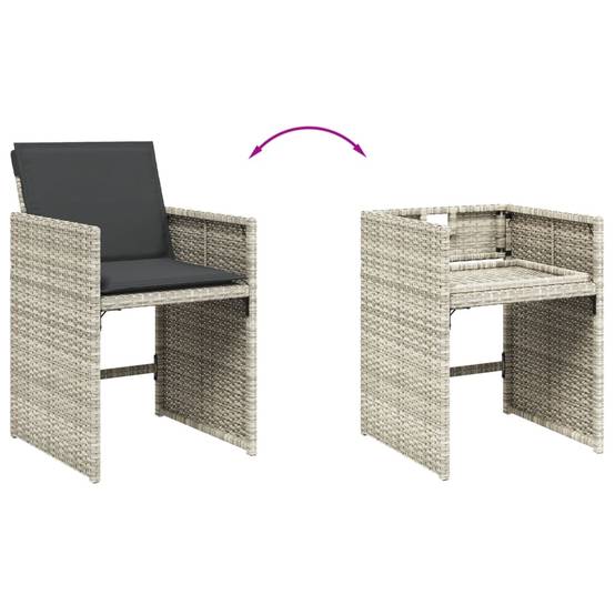 ComfortXL - Ensemble Table et 16 Chaises de Jardin Grises, Mobilier Encastrable en Poly Rotin – ComfortXL Outdoor Living - Image 5