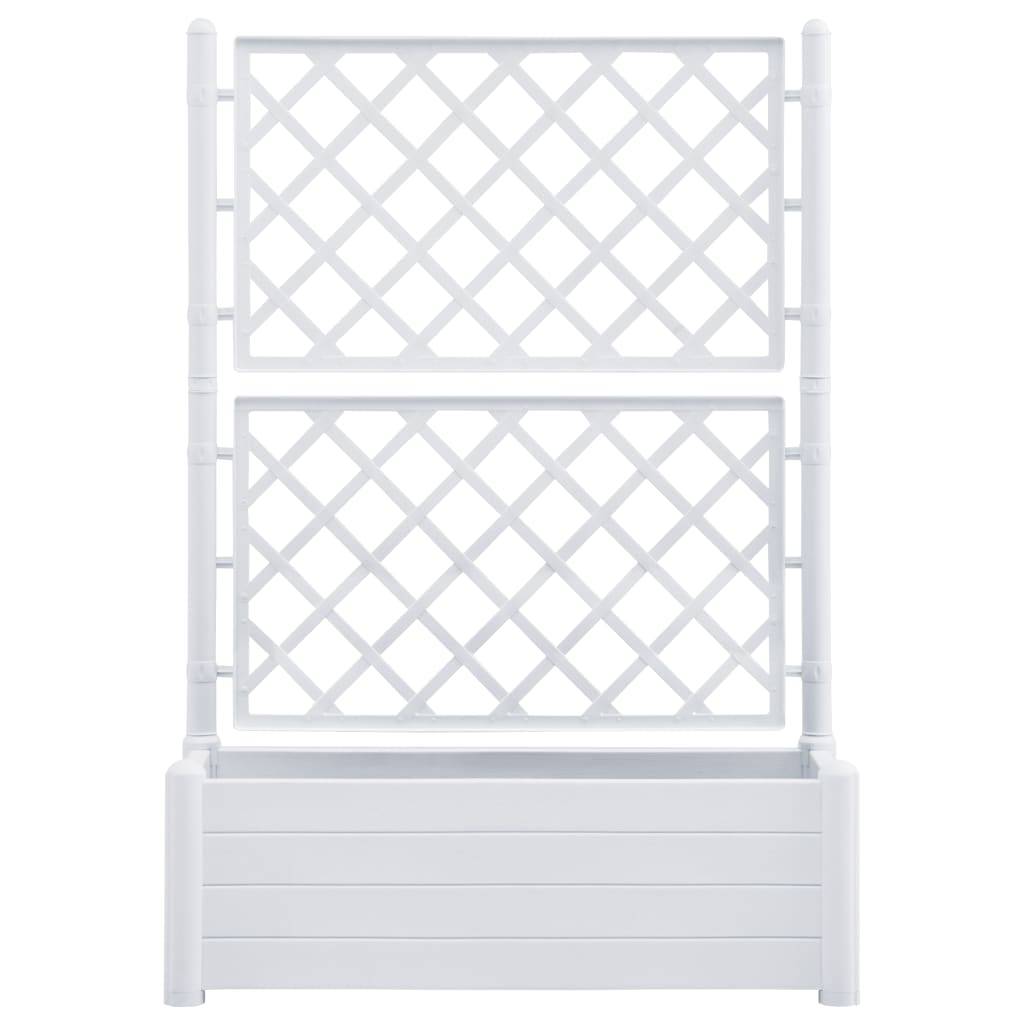 Helloshop26 - Jardinière avec treillis 100 x 43 x 142 cm jardin plantes fleurs PP blanc - Image 2