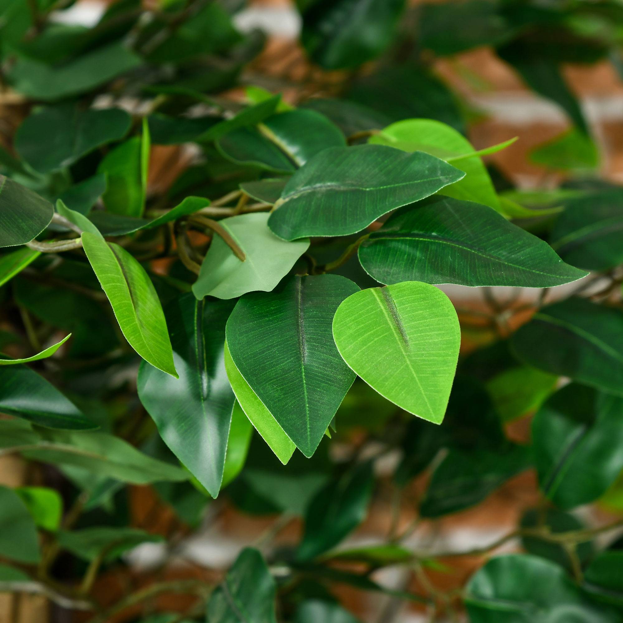 Lot de 2 plantes artificielles ficus hauteur 1,50 m tronc branches liane lichen feuilles grand réalisme pot inclus vert - Image 10