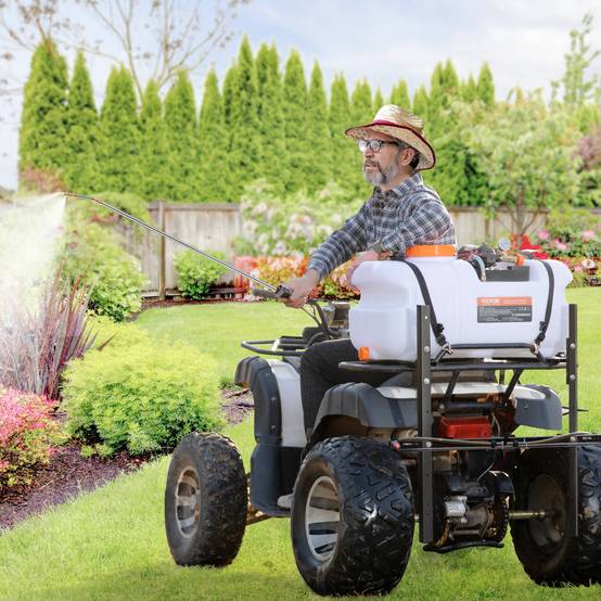 VEVOR Pulvérisateur VTT/UTV 60L, pompe 12V 7L/min, pression 0-72 PSI, rampe buses, tuyau 6.1m. - Image 8