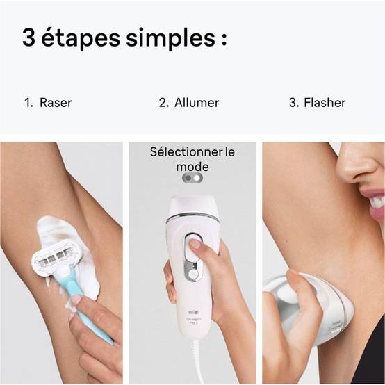 Braun - Épilateur à lumière pulsée IPL Silk-expert Pro 3 PL3020, tête précision visage, mode doux - Braun - Image 6