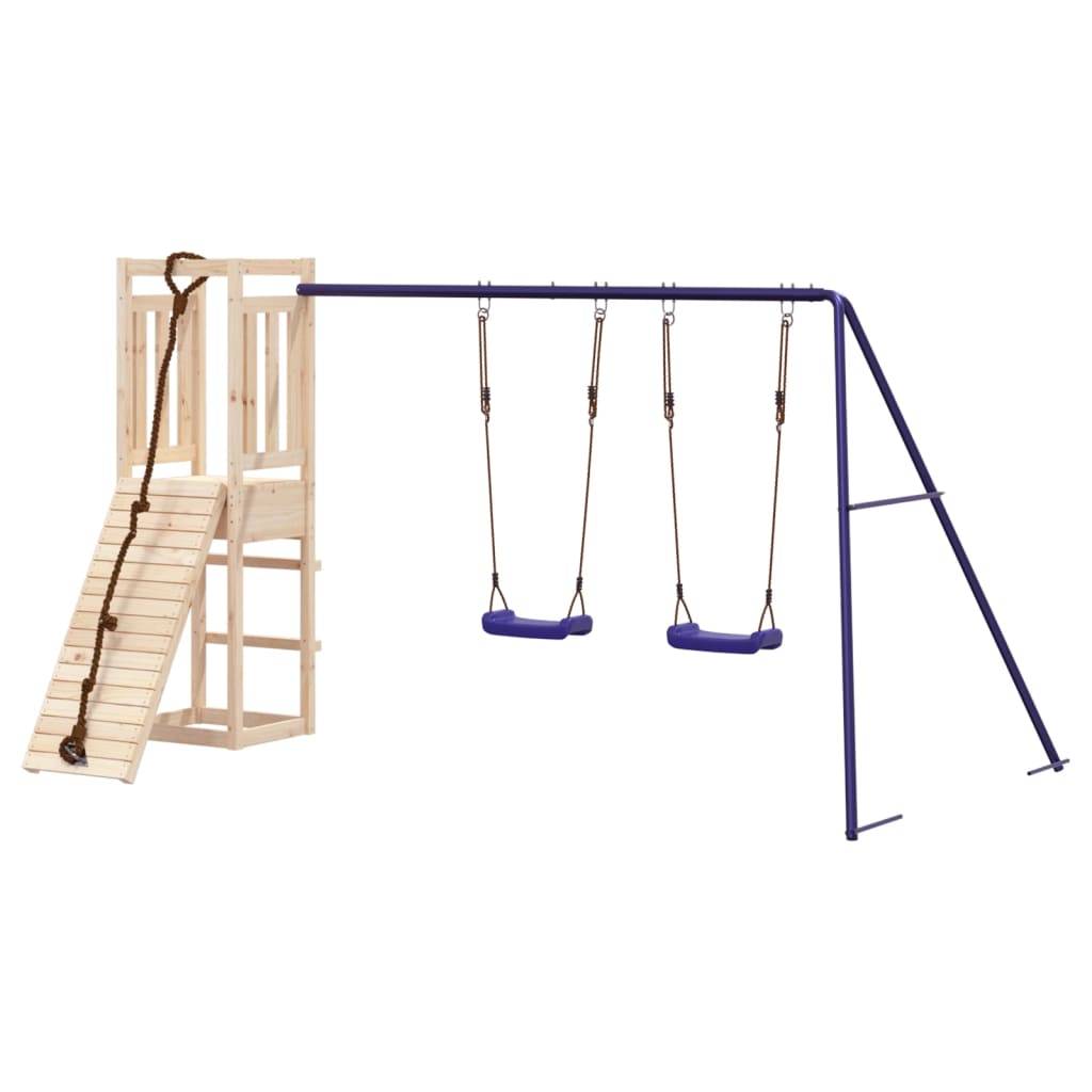 Helloshop26 - Aire de jeux d'extérieur balançoires portiques robuste jeux jardin 308 x 184 x 169 cm bois de pin massif - Image 2