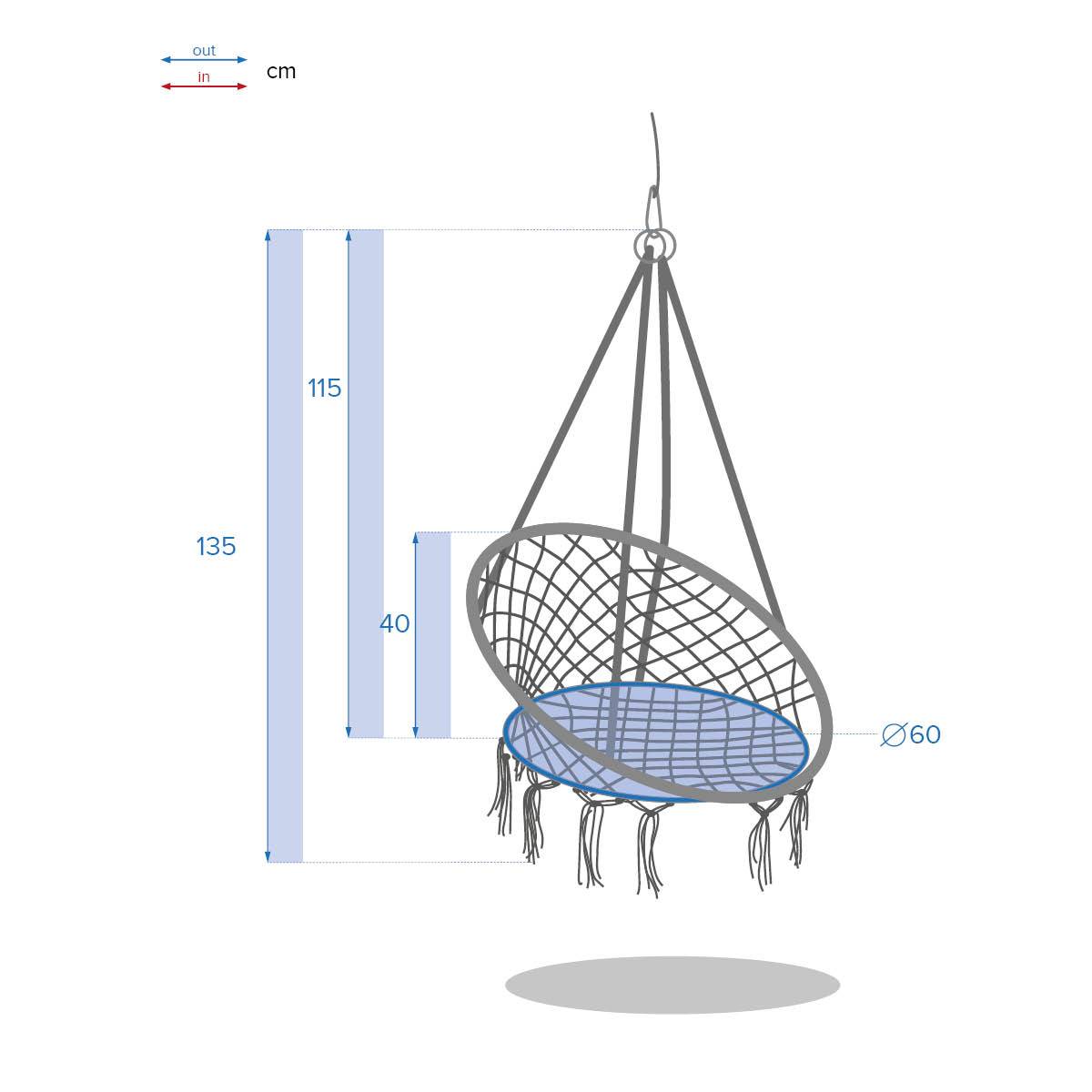 Hesperide - Chaise de détente suspendue en macramé "Plumaya" en coton Hespéride - Image 3