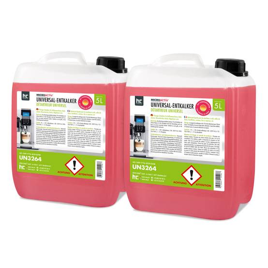 Détartrant universel Microactiv® avec indicateur de couleur pour machines à café entièrement automatiques en bidon de 5 L x 2 - Image 1