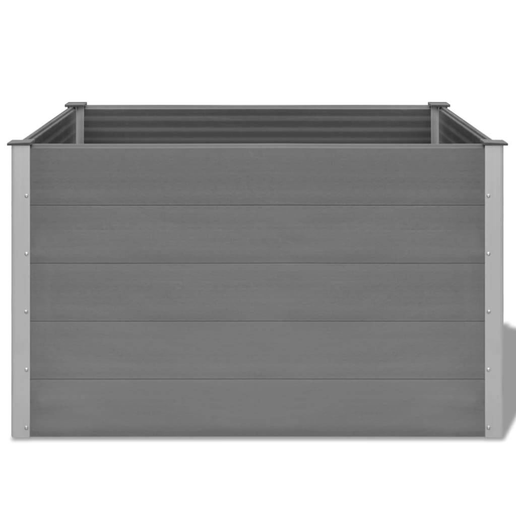 Jardinière lit surélevé plantes fleurs jardin WPC 150 x 100 x 91 cm gris - Image 2