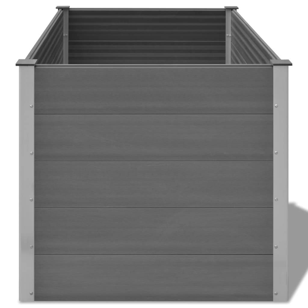 Jardinière lit surélevé plantes fleurs jardin WPC 150 x 100 x 91 cm gris - Image 4