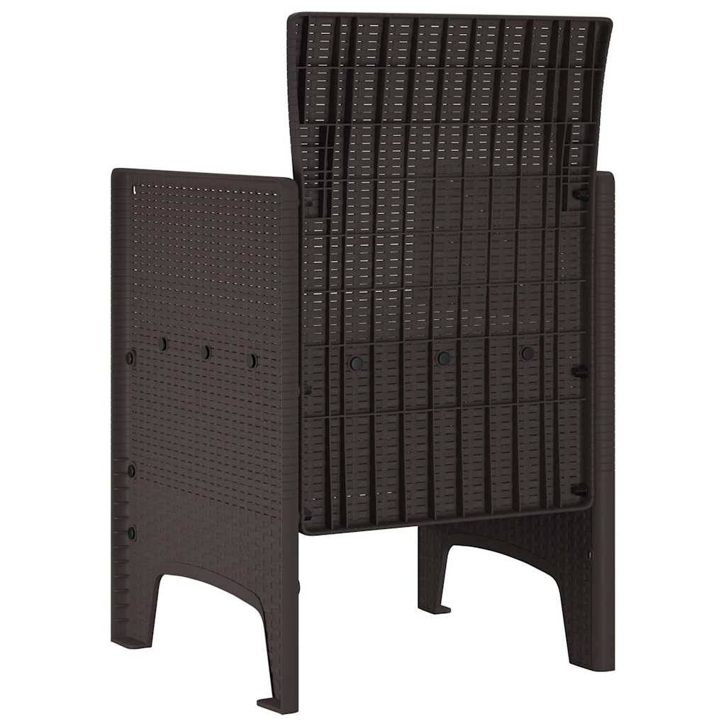 Maison Chic - Lot De 2 Chaises De Jardin - Fauteuils De Jardin Marron 53 x 49 x 85 cm PP - Image 5