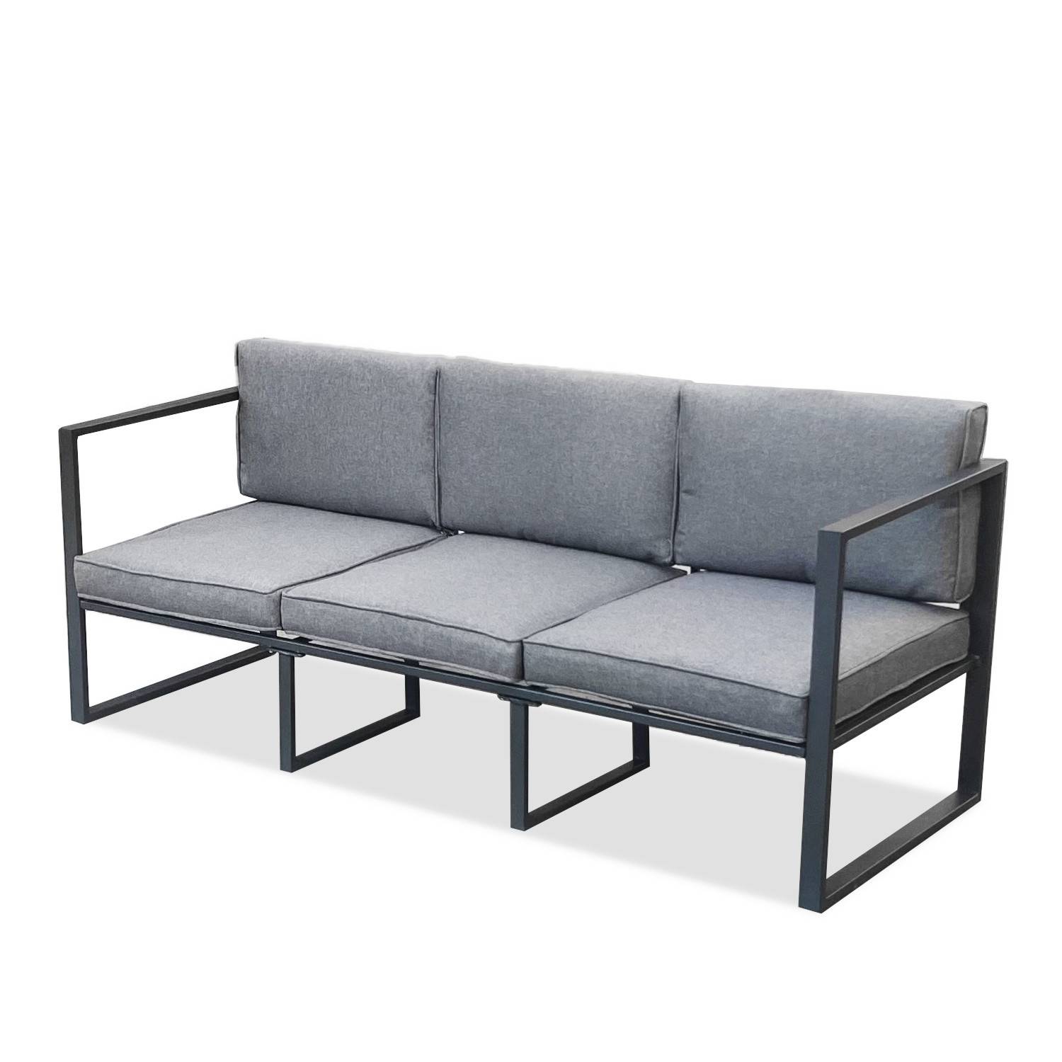 Autre - Salon de jardin design aluminium 5 Places Gris - HONFLEUR - Image 2