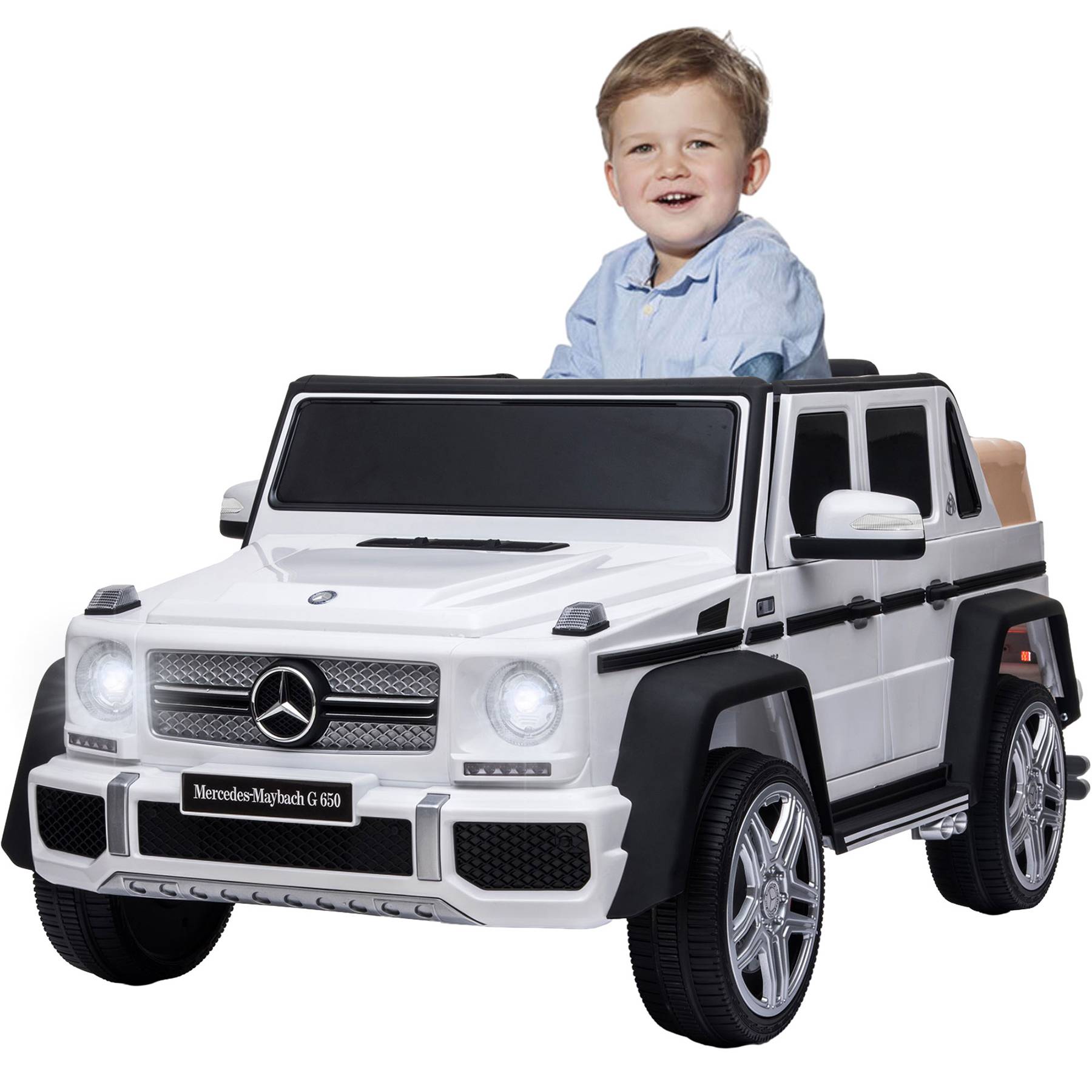 0 - Voiture électrique pour enfants Mercedes-Maybach G650 - ORYXEARTH - Blanc - Batterie 12V - Vitesse 3-5 km/h - Image 1