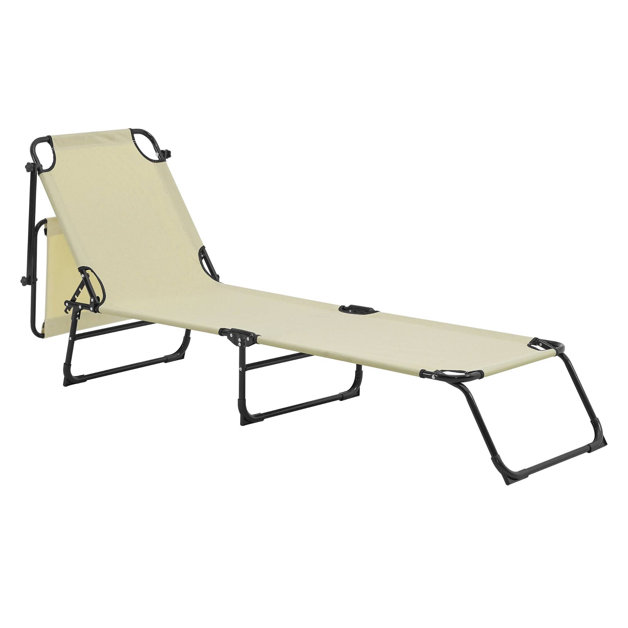 Helloshop26 - Lot de 2 transats pliable avec toiture pare soleil de relax acier 190 cm crème - Image 3