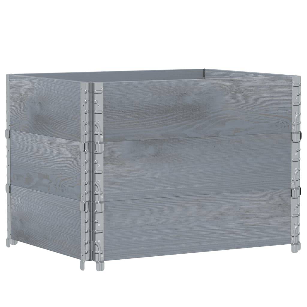 Jardinière bois de pin gris 80 x 60 x 60.5 cm - PANGIVO - Image 2