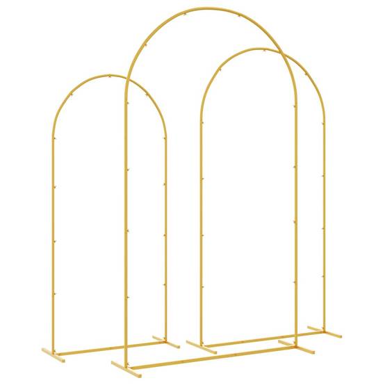 Set de 3 arches de cérémonie en acier doré pour décoration de jardin festive - ComfortXL Outdoor Living - Image 7