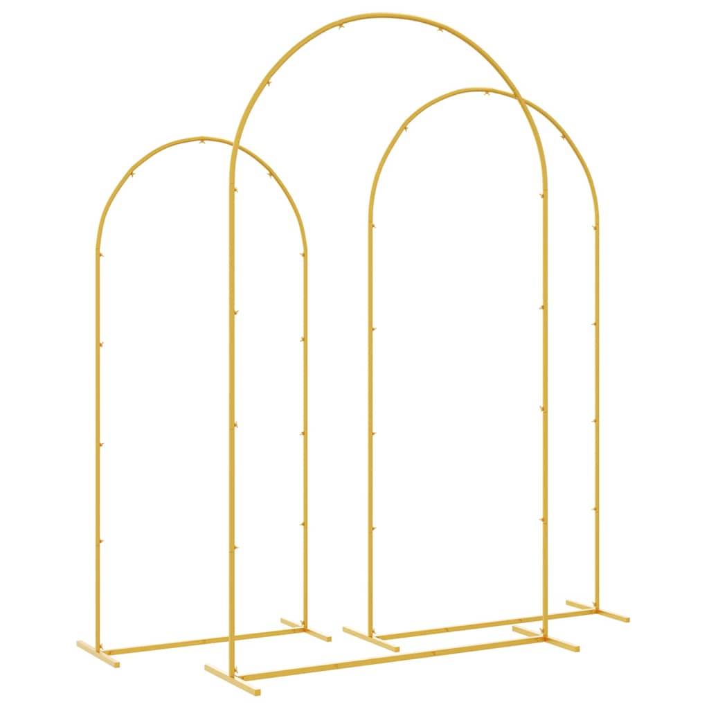 Set de 3 arches de cérémonie en acier doré pour décoration de jardin festive - ComfortXL Outdoor Living - Image 7
