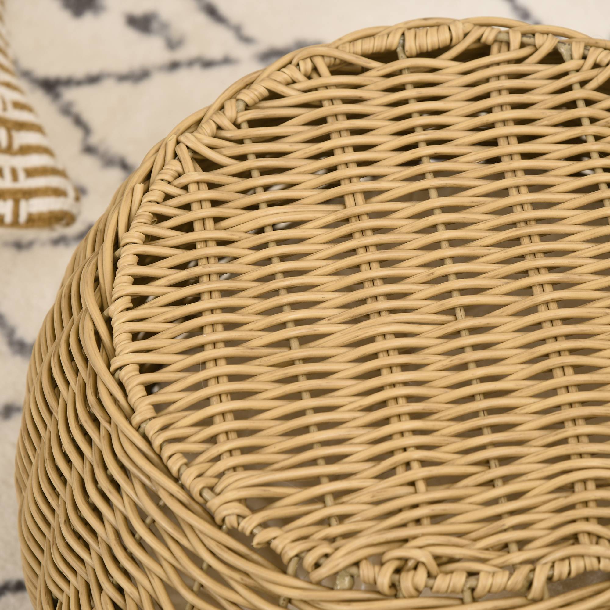 ComfortXL - Panier pour chat rotin PE marron Ø40 x 30 cm couchage 2 niveaux avec coussin doux pour chat jusqu’à 3,5 kg - Image 9