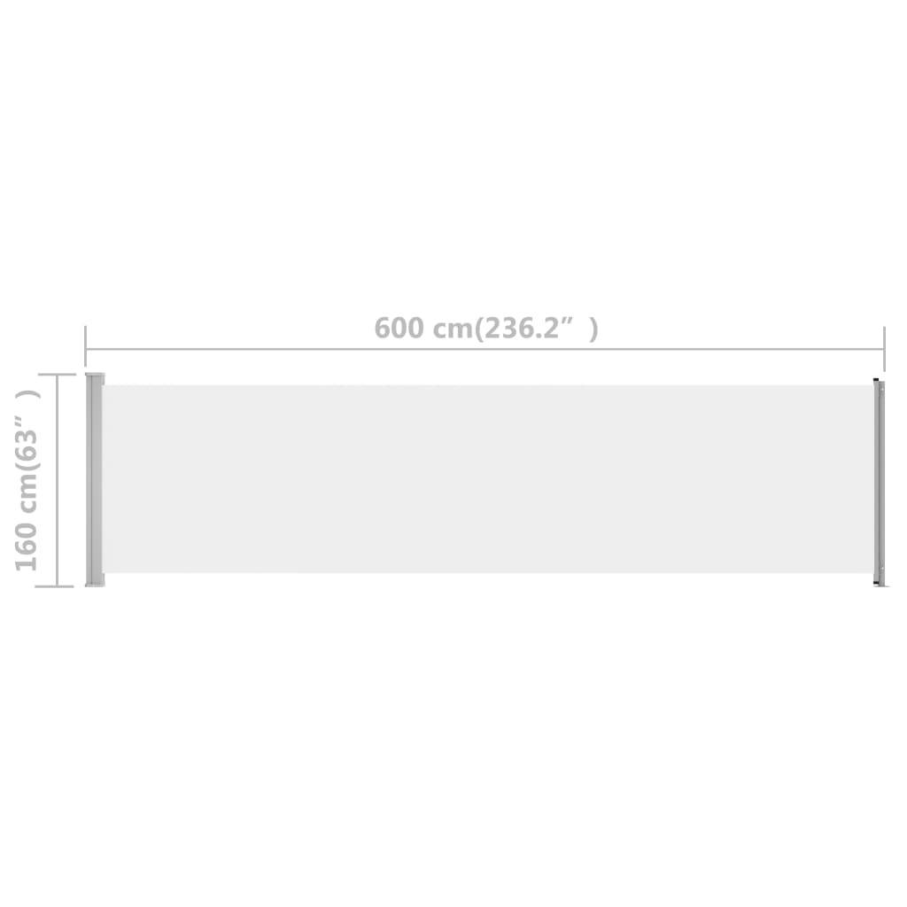 Helloshop26 - Auvent latéral rétractable de patio 600 x 160 cm crème - Image 6