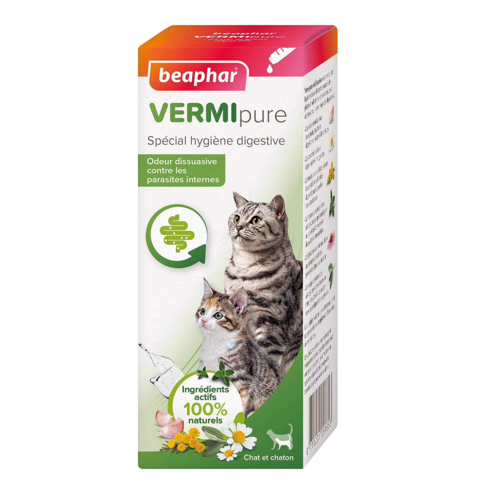Vermipure solution Liquide pour chaton et chat : 50ml BEAPHAR