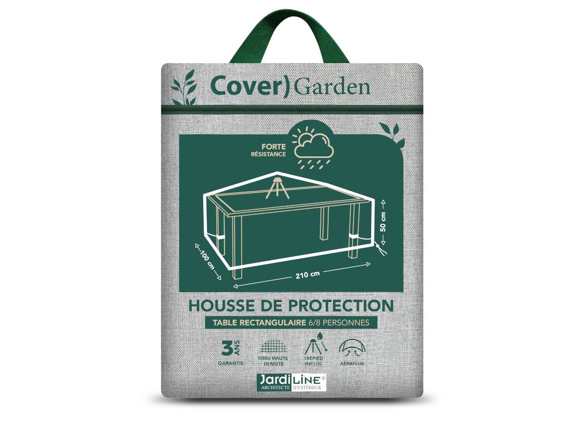 Housse de protection Cover Garden pour table de jardin rectangulaire 6-8 personnes - 210 x 100 x 50 cm - Jardiline - Image 2
