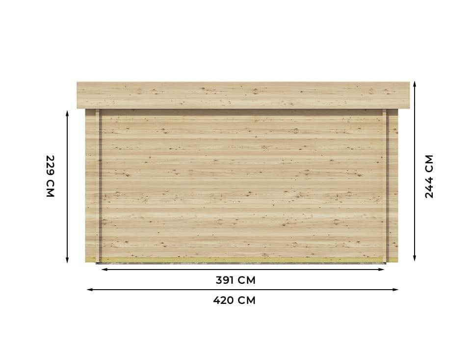 Direct Abris - Garage en Bois WESTMOUNT 19,2 m2 - 1 Voiture - Porte Sectionnelle - Bandeau de Toiture - Serrure à Cylindre - Abris de Jardin - Image 4