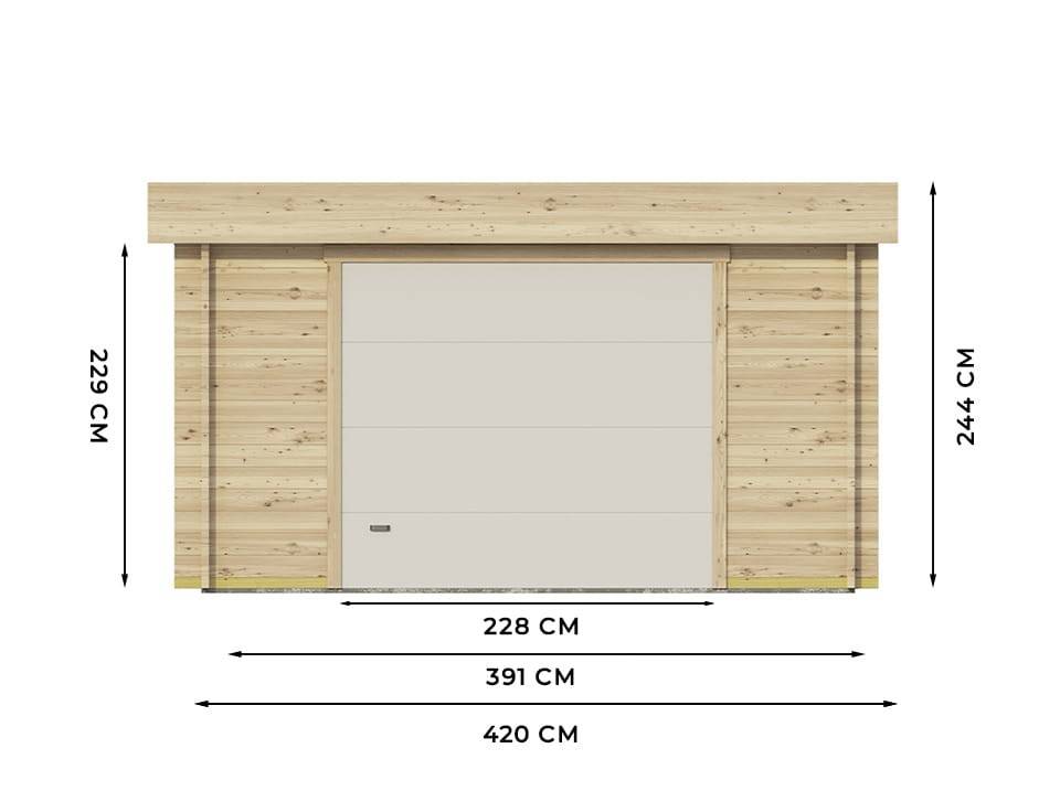 Direct Abris - Garage en Bois WESTMOUNT 19,2 m2 - 1 Voiture - Porte Sectionnelle - Bandeau de Toiture - Serrure à Cylindre - Abris de Jardin - Image 2