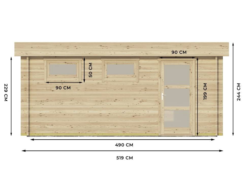 Direct Abris - Garage en Bois WESTMOUNT 19,2 m2 - 1 Voiture - Porte Sectionnelle - Bandeau de Toiture - Serrure à Cylindre - Abris de Jardin - Image 3