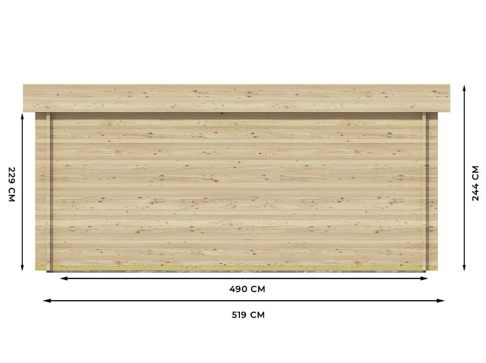 Direct Abris - Garage en Bois WESTMOUNT 19,2 m2 - 1 Voiture - Porte Sectionnelle - Bandeau de Toiture - Serrure à Cylindre - Abris de Jardin - Image 5