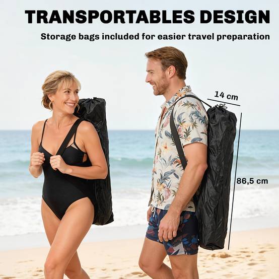 Lot 2 chaises camping métal Oxford pour pêche dossier réglable 125x48x90cm noir - ComfortXL Outdoor Living - Image 8