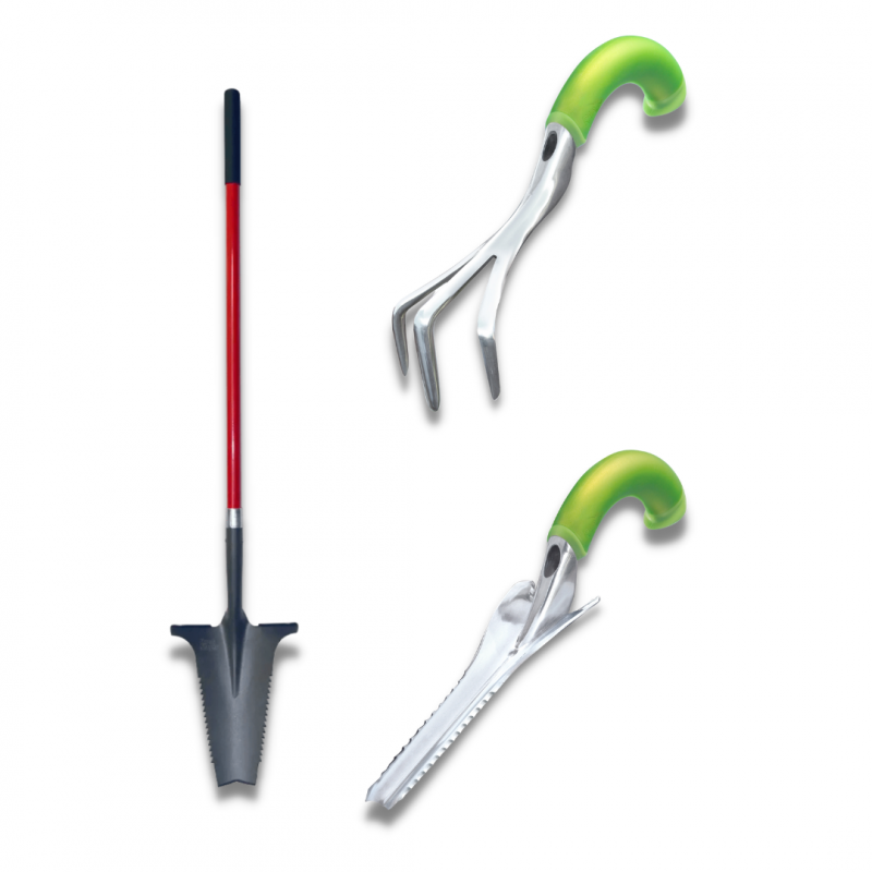 Désherbeur + cultivateur + pelle à manche xl | ROOTSLAYER | Outils de Jardin multifonction- VENTEO - Image 1