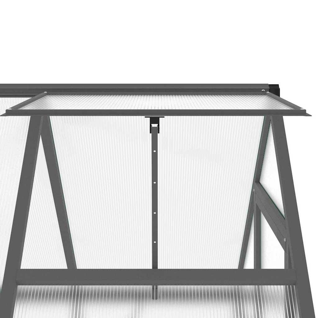 Serre aluminium et polycarbonate anthracite 169 x 114 x 195 cm - PANGIVO - Image 9