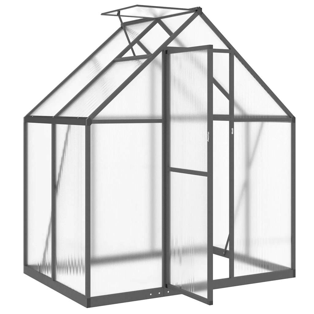 Serre aluminium et polycarbonate anthracite 169 x 114 x 195 cm - PANGIVO - Image 6