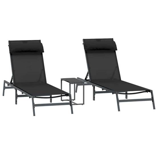 PANGIVO - Transats 2-personne Noir et anthracite 197 x 54 x 86 cm Acier - PANGIVO - Image 2
