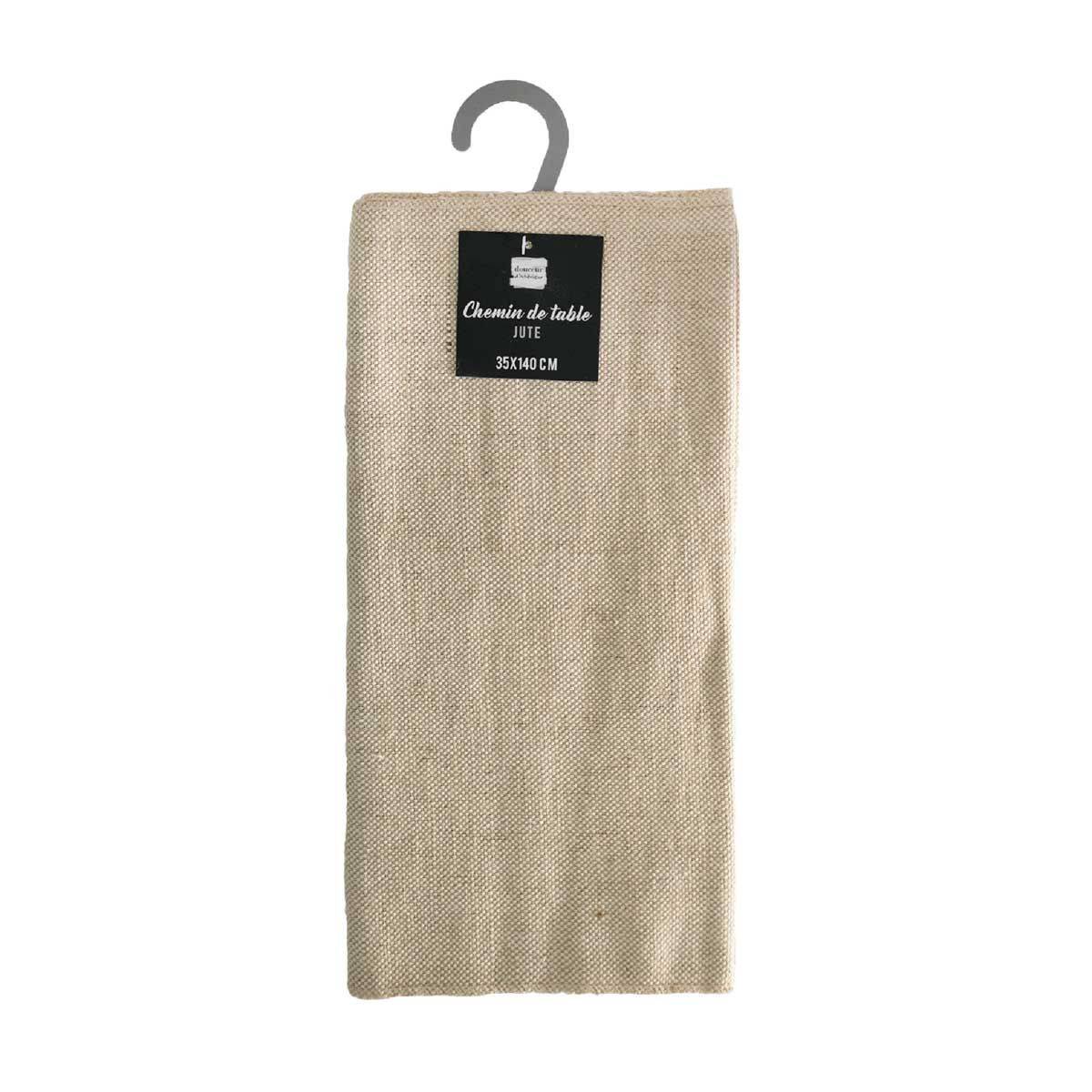 Chemin de Table en Jute "Tessi" 35x140cm Beige - Image 4