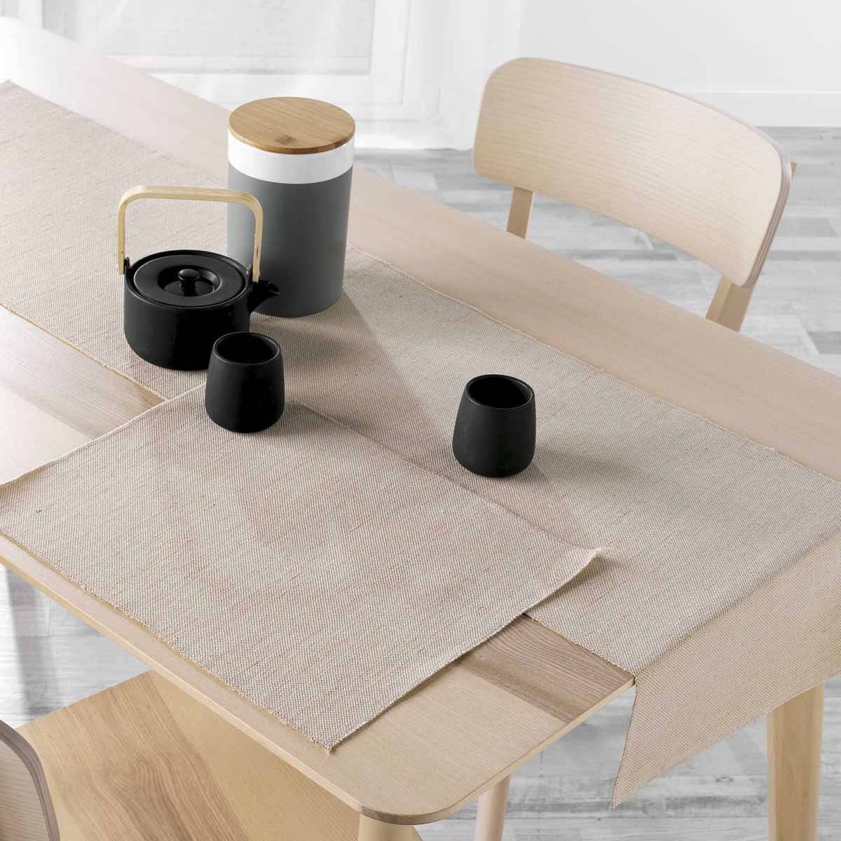 Chemin de Table en Jute "Tessi" 35x140cm Beige - Image 2