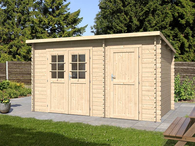 Eden Partenaire Jardin - Abri de jardin en bois mono pente de 10.48m² et 2 espaces - Image 1