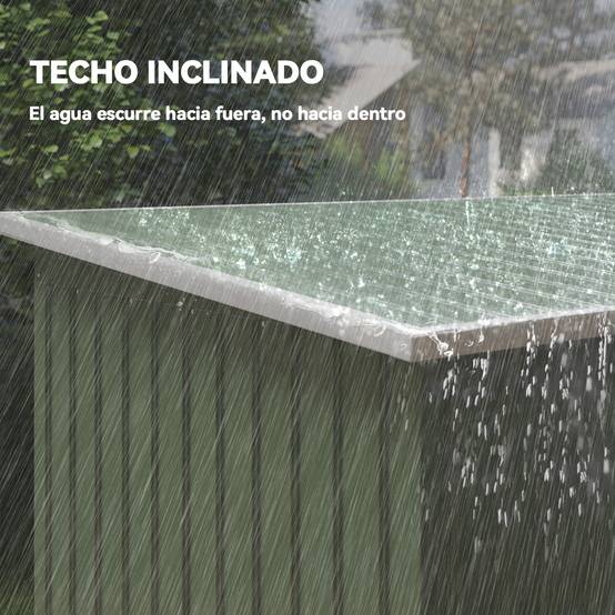 Abri de jardin extérieur 280 x 130 x 172 cm avec portes coulissantes, fond et ventilation, vert clair - Image 9
