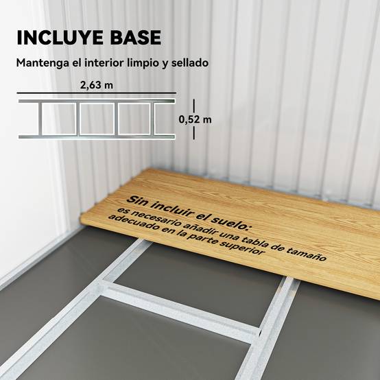 Abri de jardin extérieur 280 x 130 x 172 cm avec portes coulissantes, fond et ventilation, vert clair - Image 8