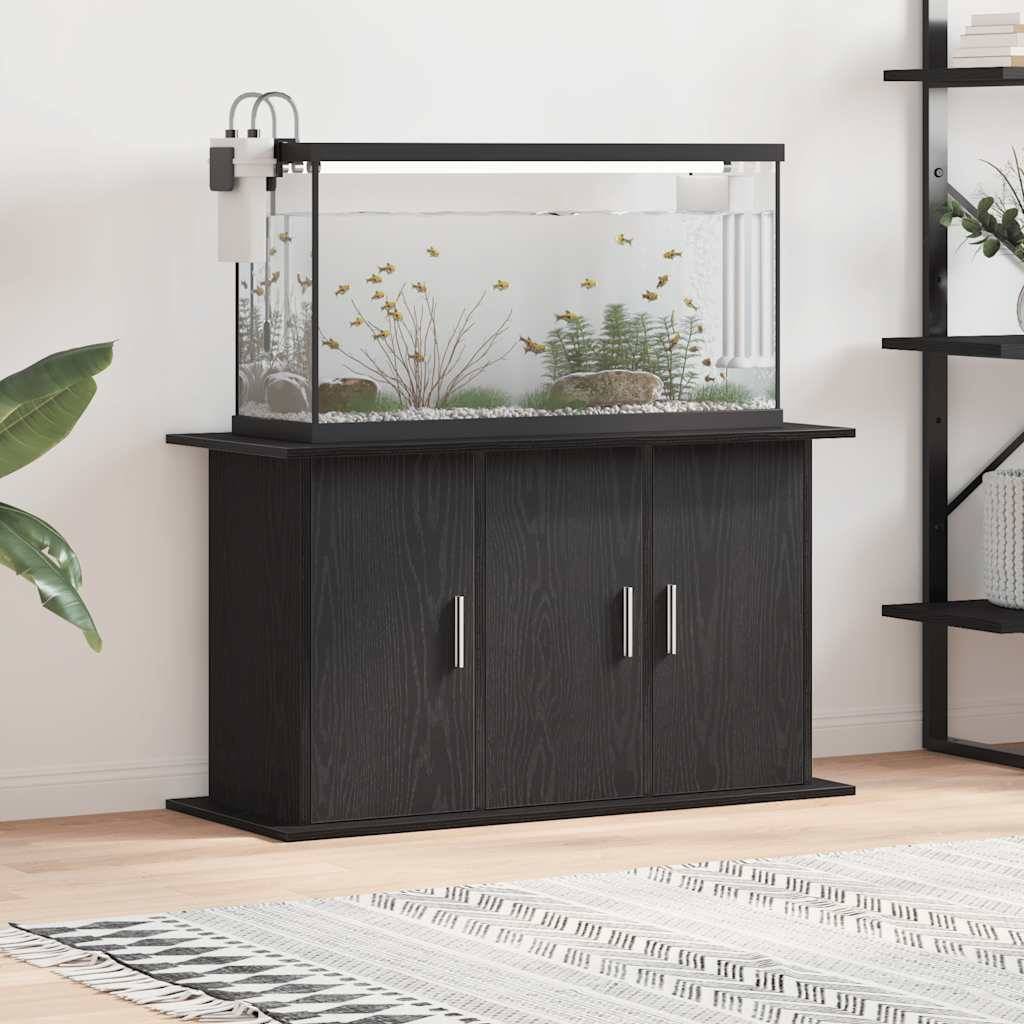 Meuble d'aquarium Chêne Noir 101 cm avec 6 Portes de Rangement - ComfortXL Outdoor Living - Image 1