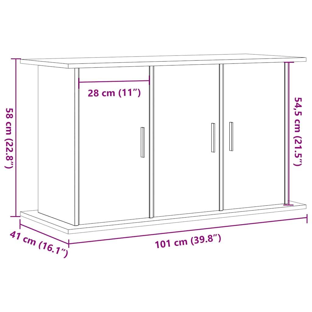 Meuble d'aquarium Chêne Noir 101 cm avec 6 Portes de Rangement - ComfortXL Outdoor Living - Image 6