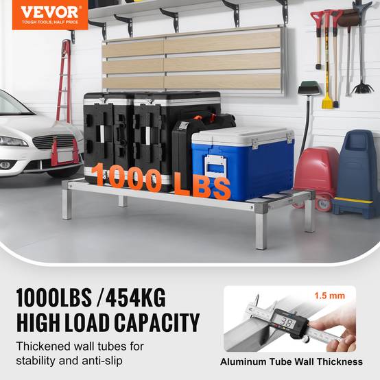VEVOR Rack calage alu 121.9x50.8x20.3cm, charge 454kg, restaurant. - Image 2
