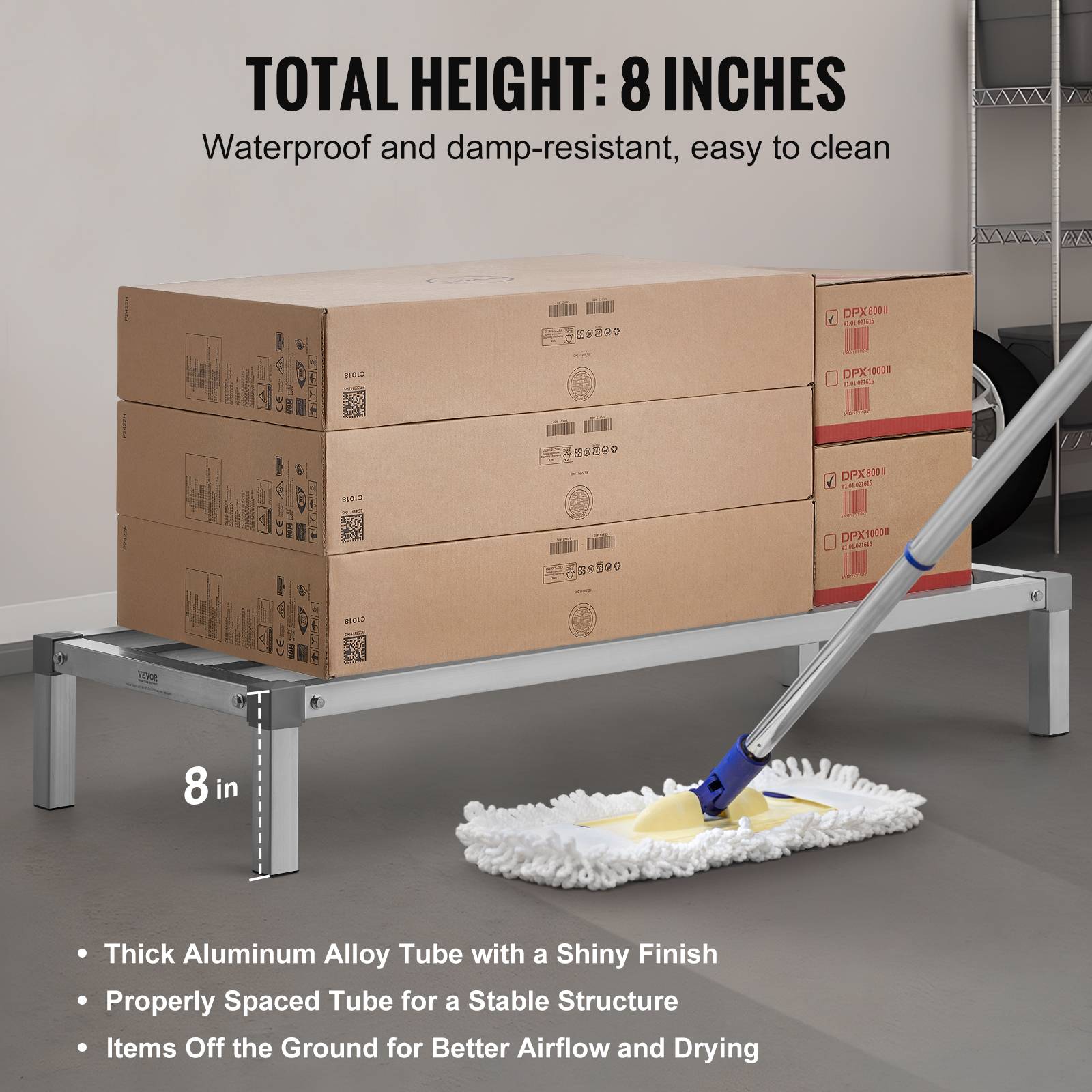 VEVOR Rack calage alu 121.9x50.8x20.3cm, charge 454kg, restaurant. - Image 3