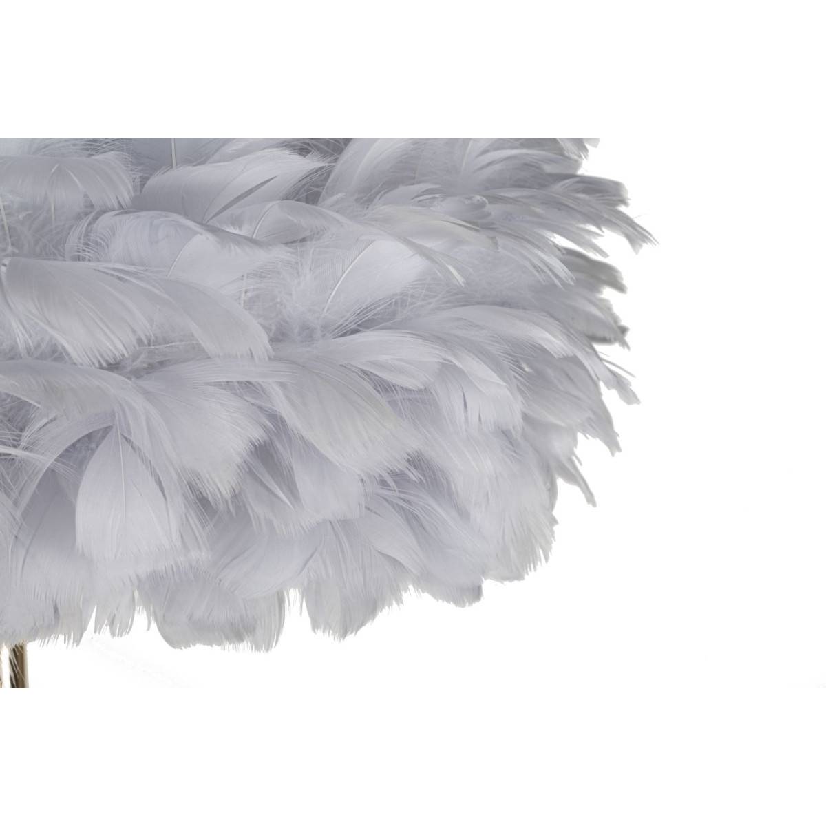 Lampadaire Imitation Plume "Slim" 170cm Or & Gris - Image 3