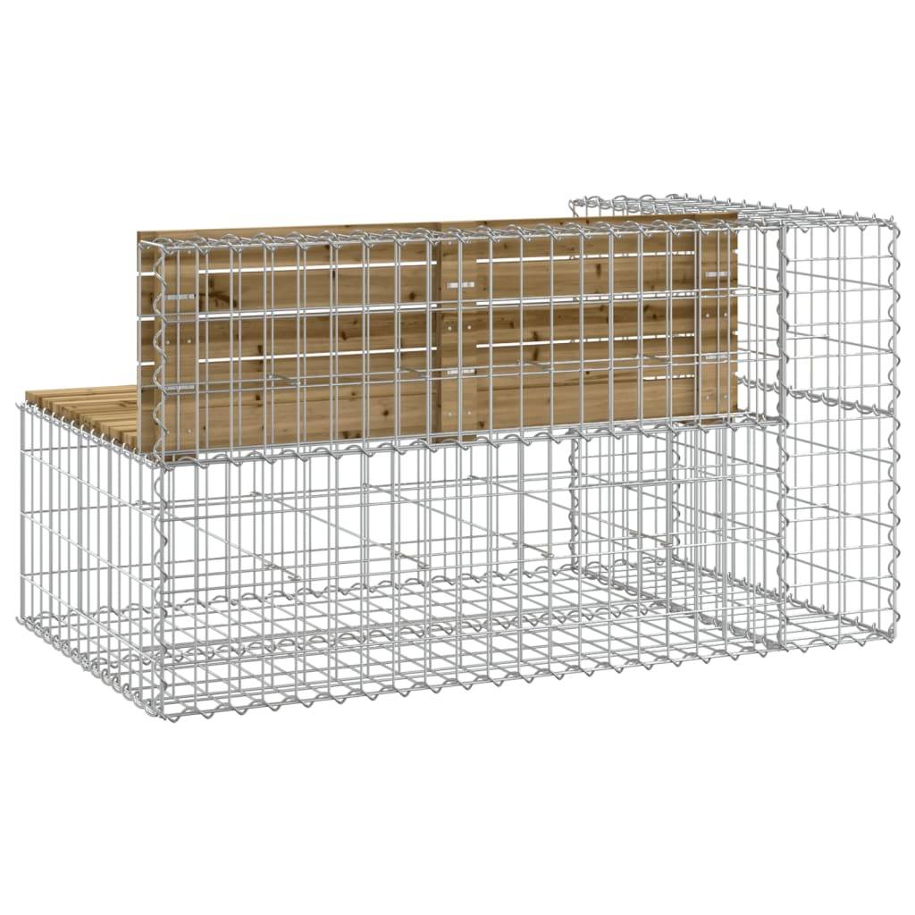 Maison Chic - Banc de jardin - Banc d'extérieur - Banquette design gabion 122x71x65,5cm bois de pin imprégné - Image 5