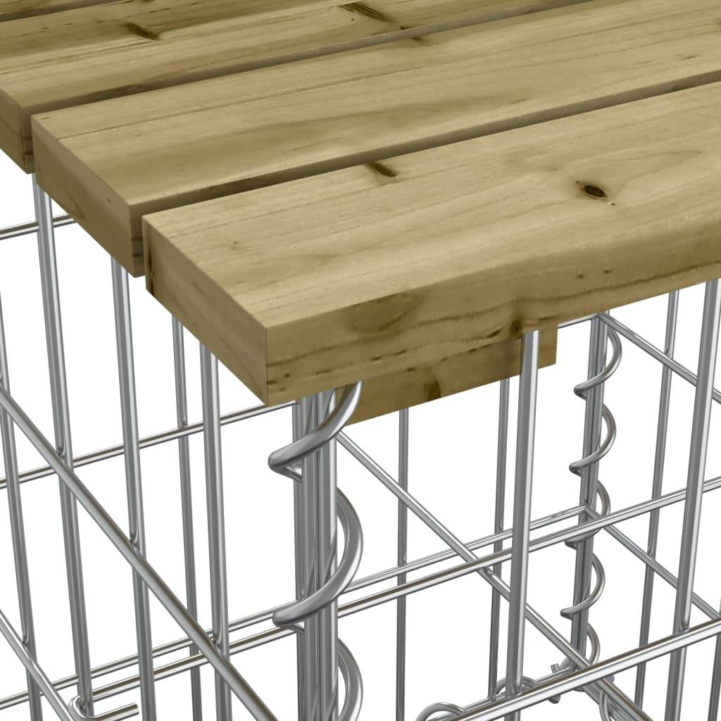 Maison Chic - Banc de jardin - Banc d'extérieur - Banquette design gabion 122x71x65,5cm bois de pin imprégné - Image 6