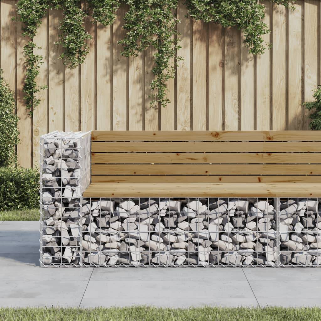 Maison Chic - Banc de jardin - Banc d'extérieur - Banquette design gabion 122x71x65,5cm bois de pin imprégné - Image 2