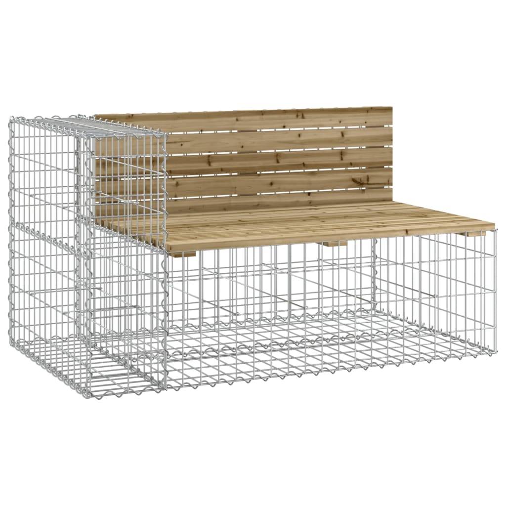 Maison Chic - Banc de jardin - Banc d'extérieur - Banquette design gabion 122x71x65,5cm bois de pin imprégné - Image 1